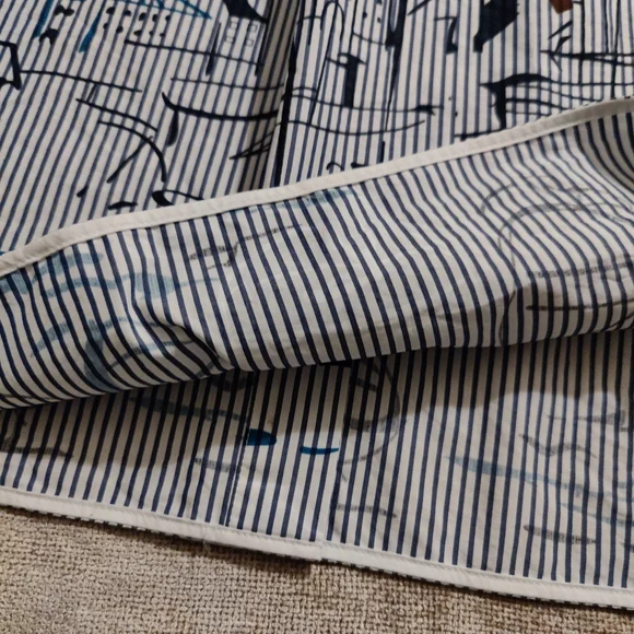 Lafayette 148 New York Plus Kehlani Striped Scenic-Print Shirt - Picture 9 of 14